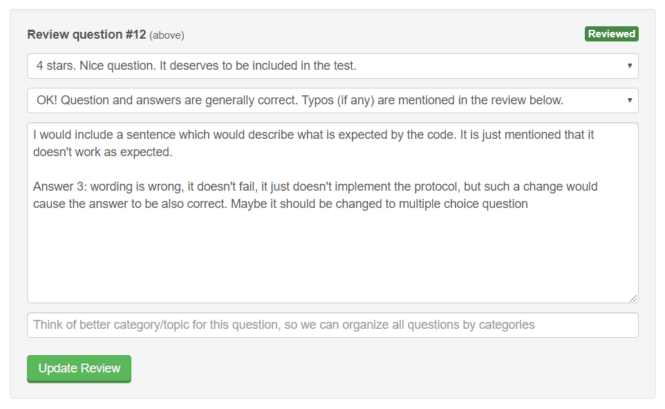 Reviewing Interview Question